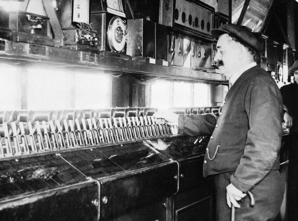 #8 A signalman at work at Snow Hill railway station in Birmingham, June 1932.