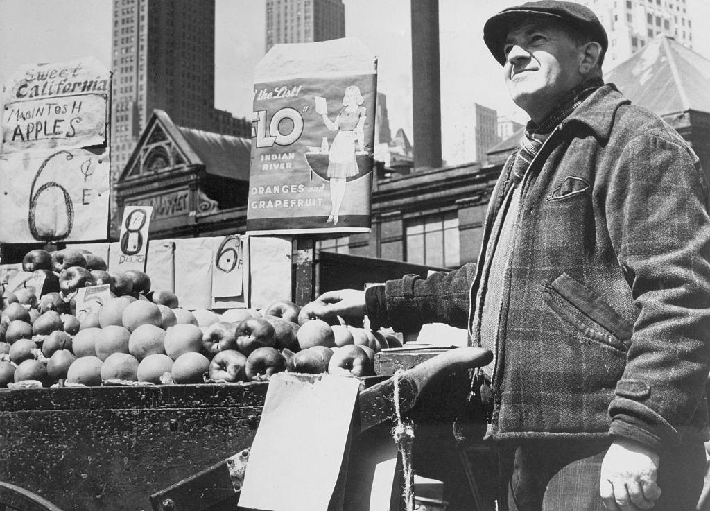 #52 New York apple seller in the 1930’s.