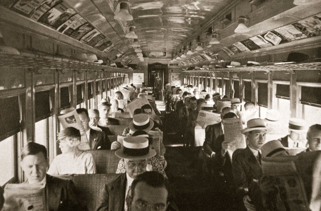 #39 Rail commuters, New York City, 1930s.