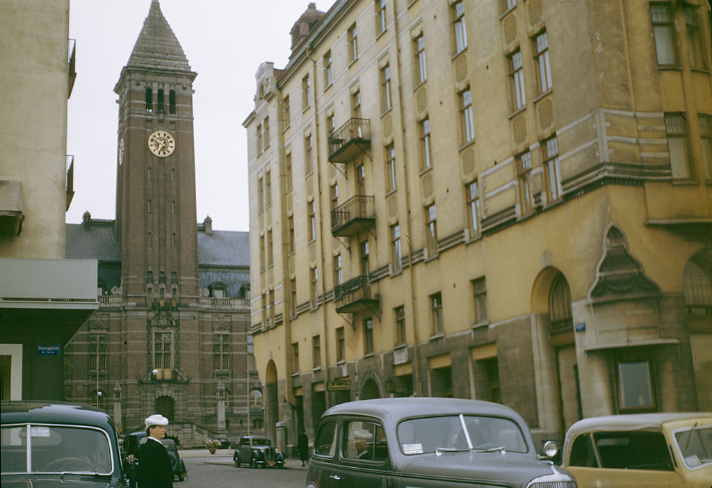 #47 The Town Hall and the Grand Hotel at Tyska torget (the German Square) in Norrköping, 1947