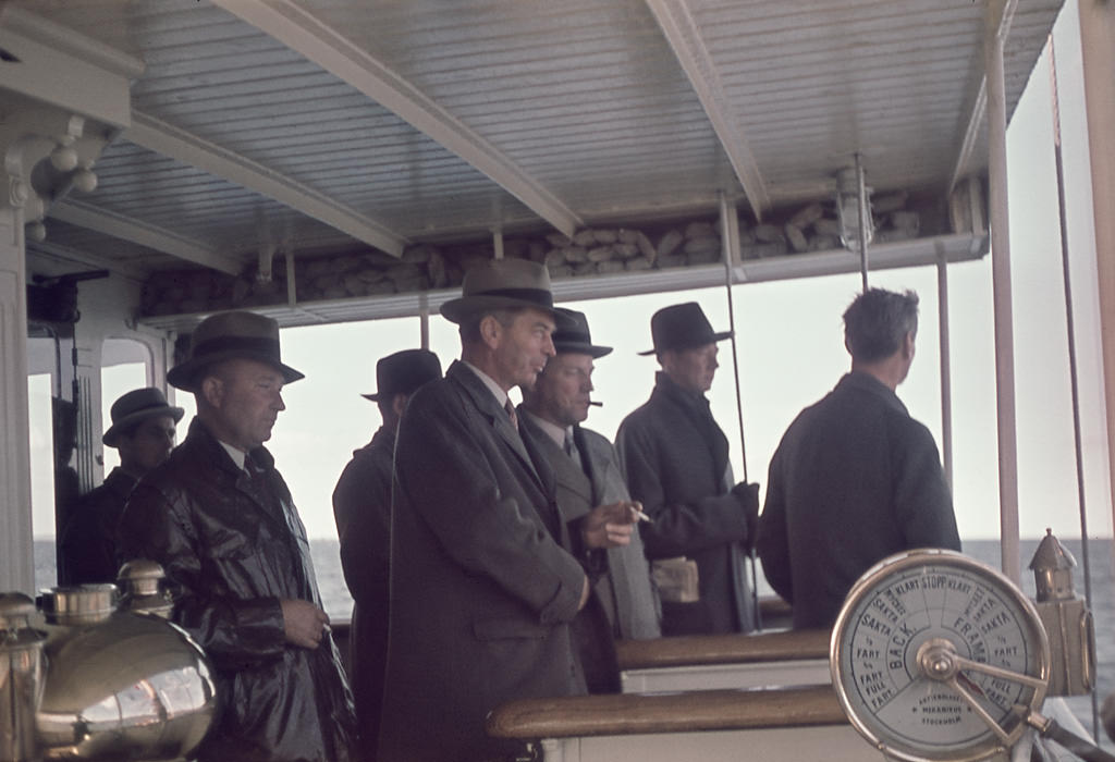 #49 Men on a steamer, Lake Vättern, Småland, Sweden, 1945