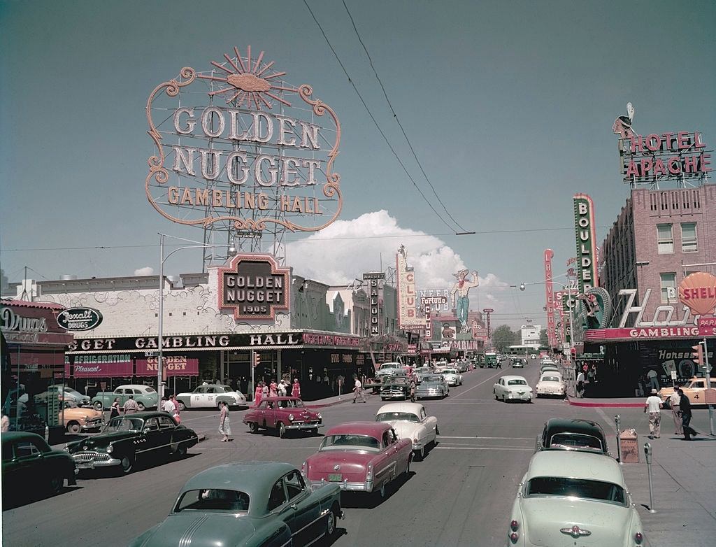 #2 View west along Fremont Street near the intersection of South 2nd, Las Vegas, 1953