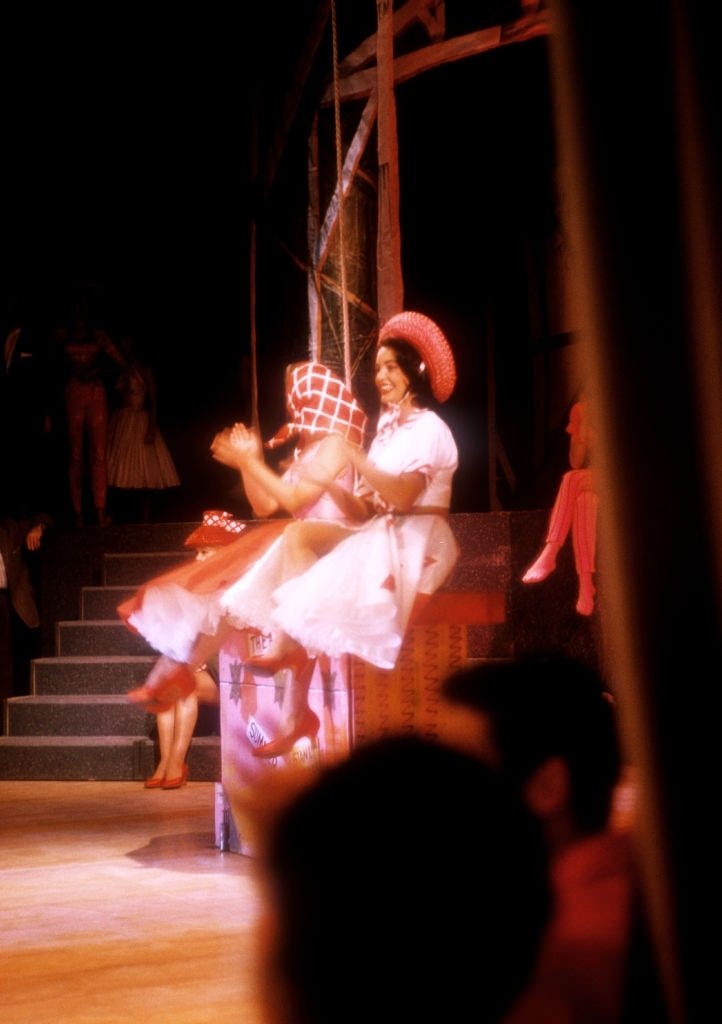 #23 Two female nightclub performers sing on stage at The Sands circa 1958 in Las Vegas