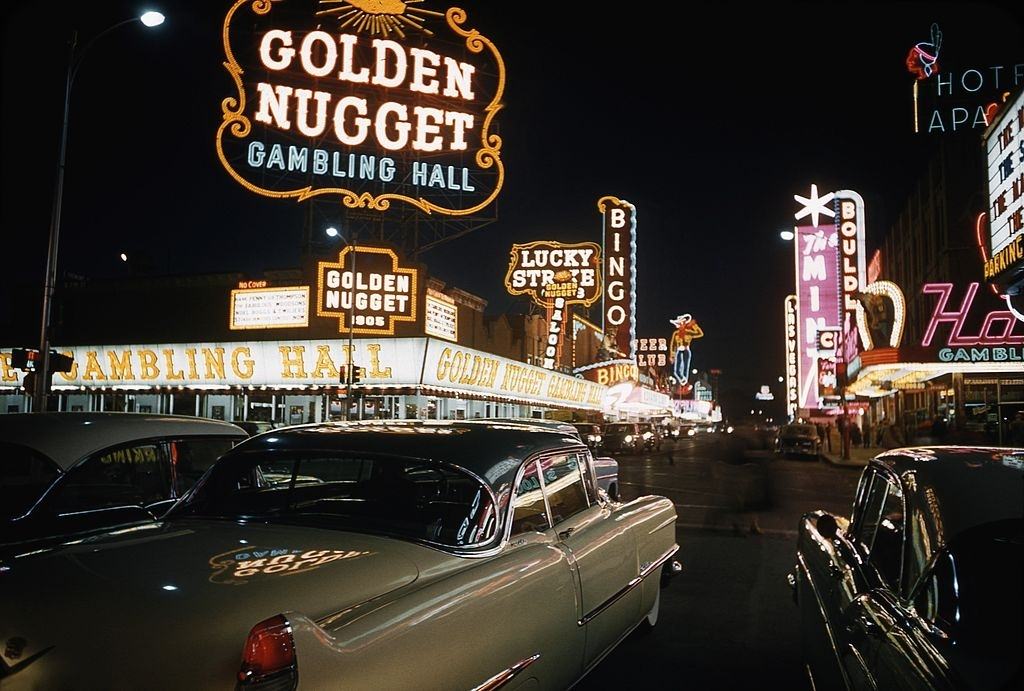 #29 A view of Downtown Las Vegas from freemont Street in 1958 in Las Vegas