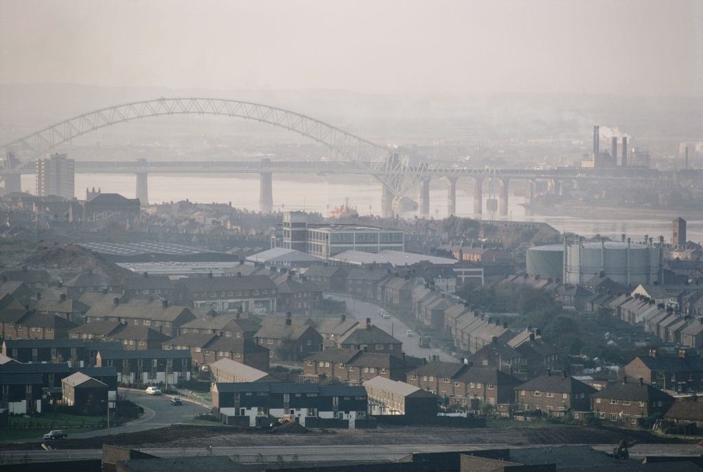 #28 A general view looking north west across the Mersey, Liverpool, October 1970.