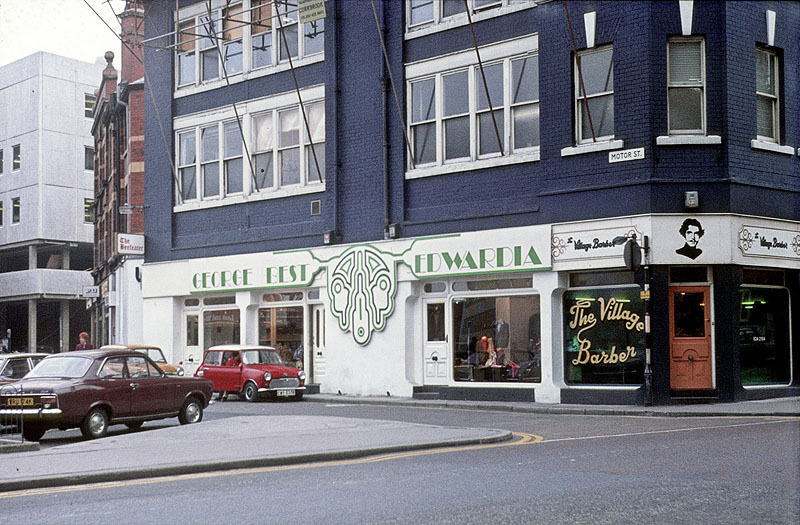 #32 George Best’s ‘Edwardia’ boutique on Motor Street, about 1972.