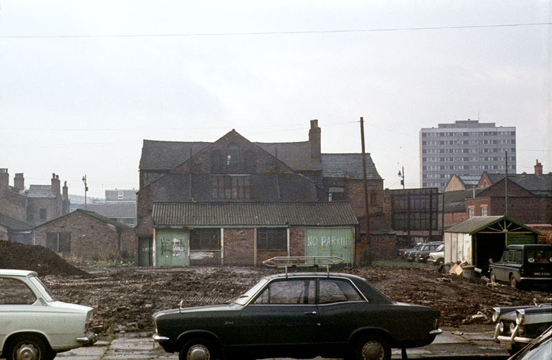 #37 Exterior of the former Bridgewater Theatre, a small Victorian music hall that occupied a site between Cambridge Street and Cowcill Street c.1973
