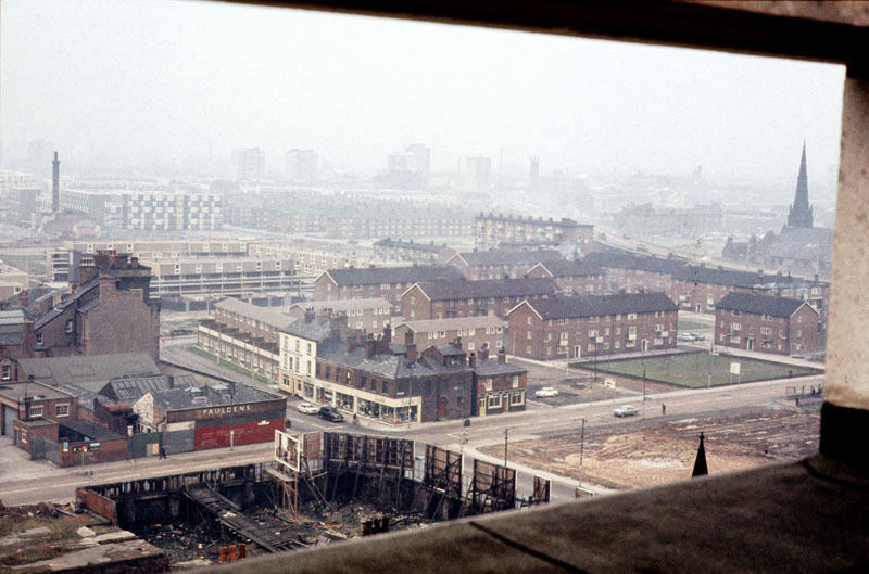 #84 View across the northern part of Hulme from the top of the Chatham Building in November 1970