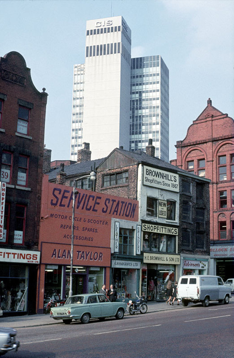 #60 Shudehill near the junction with Nicholas Croft, around 1972.