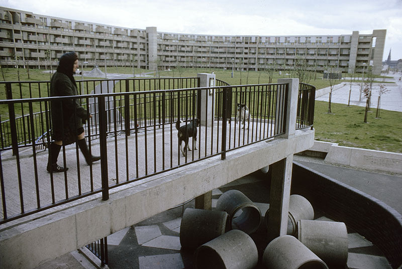 #69 Pedestrian ramp to the access decks of Charles Barry Crescent, with children’s play area beneath.