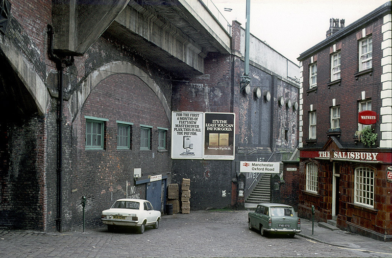 #44 View of Wakefield Street towards Oxford Road Station and The Salisbury pub, around 1974.