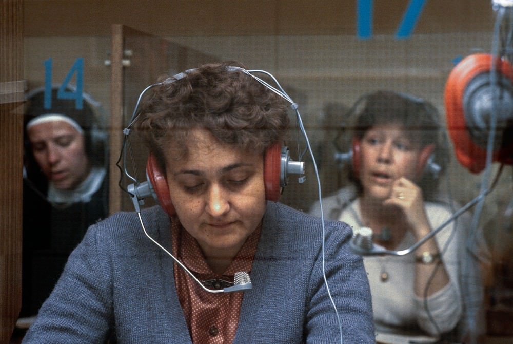 #27 Learning English at a language school, Warsaw, 1982.