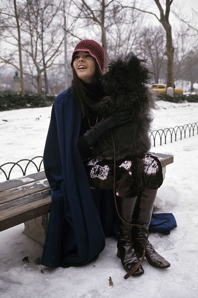#24 Ali Mac Graw with her dog in Central Park, New York, 1970.