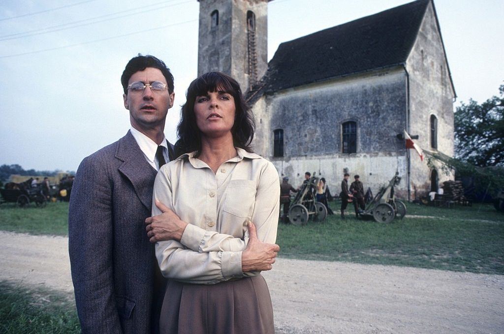 #41 Ali MacGrow with David Dukes one the set of ‘The Winds of War: Miniseries’, 1981.