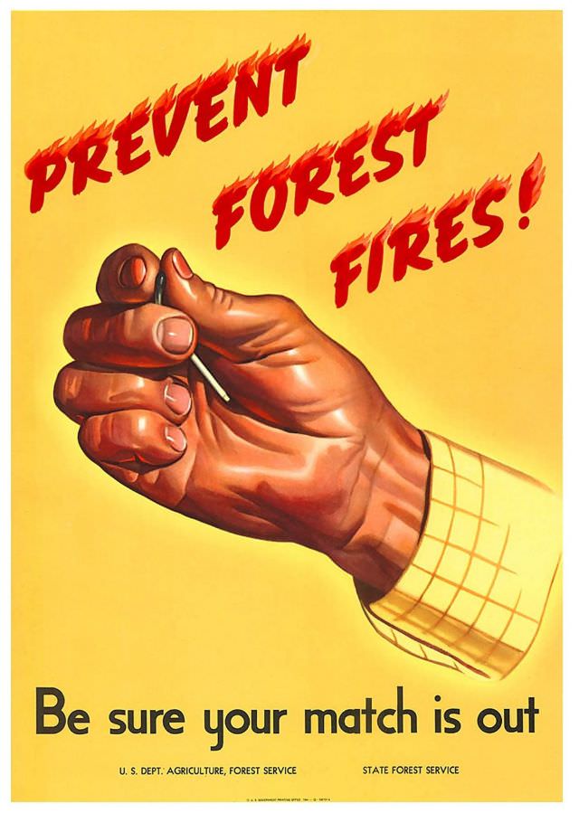 A forest fire prevention poster from 1944