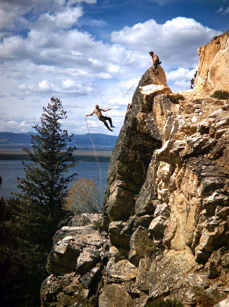 #16 Tourists climbing mountain, Jackson Hole Valley, Wyoming, 1948.
