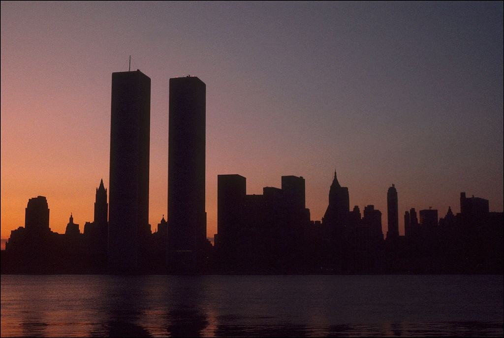 #2 The twin towers of the World Trade Center on the first morning of the power blackout of July 1977