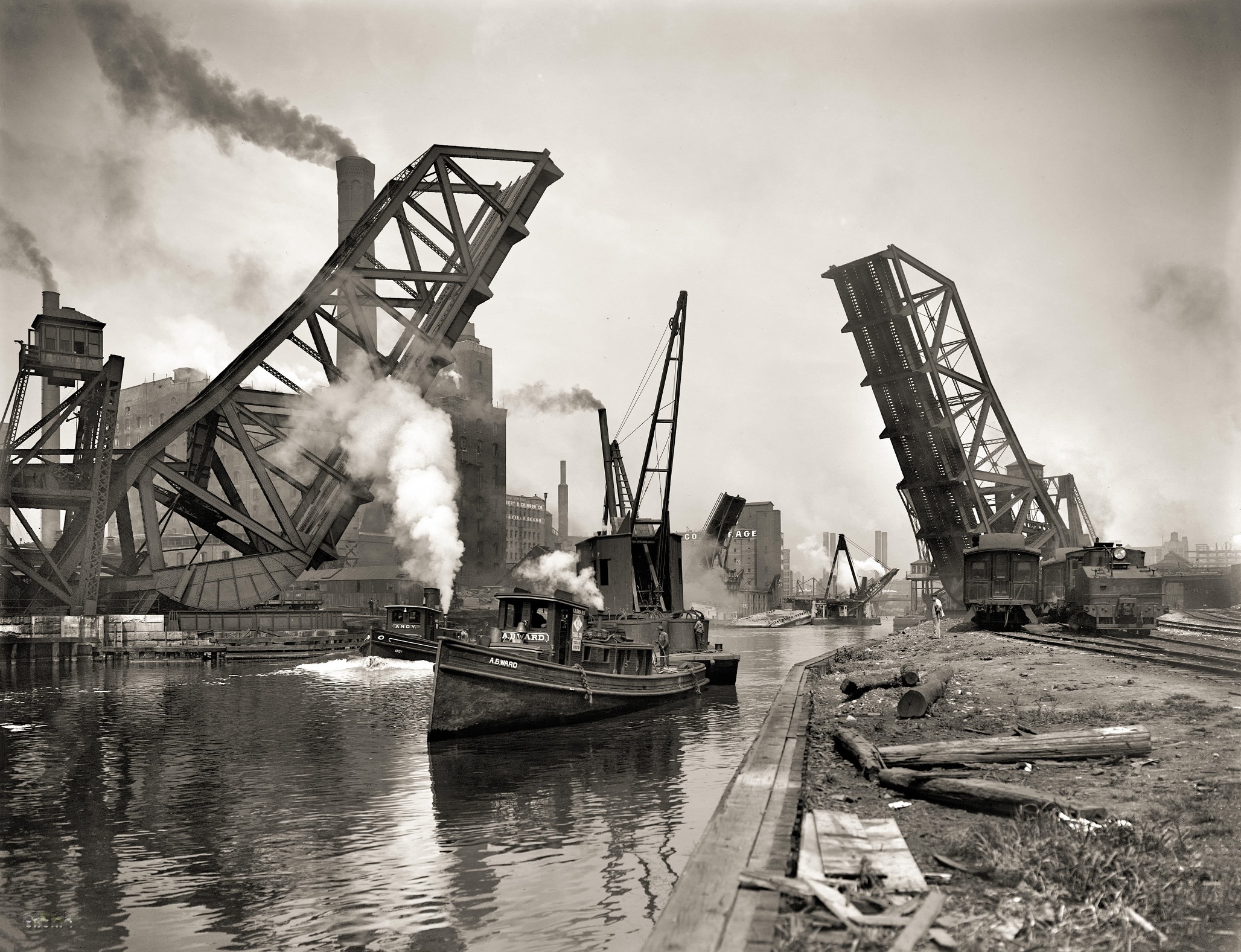 #20 12th Street bascule bridge, Chicago circa 1900