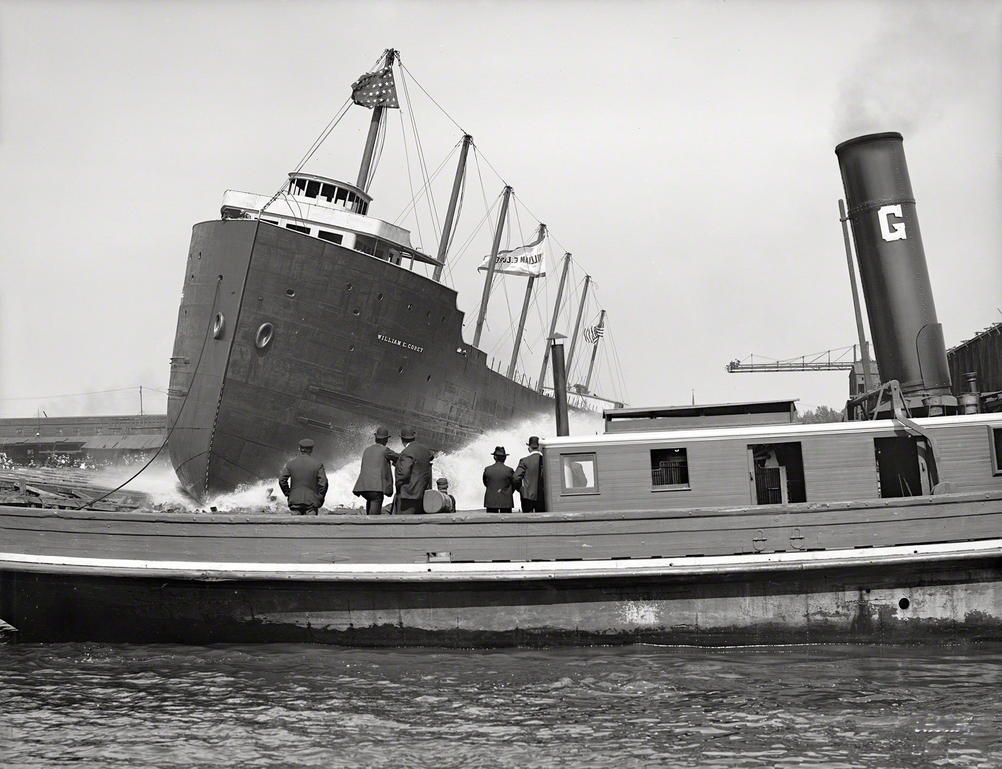 #18 Steamer William E. Corey, the launch, South Chicago, June 24, 1905