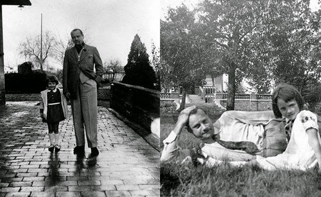 #2 Audrey Hepburn with her father Joseph Victor Anthony Ruston in Linkebeek, Belgium, 1933 (left) and 1934 (right).