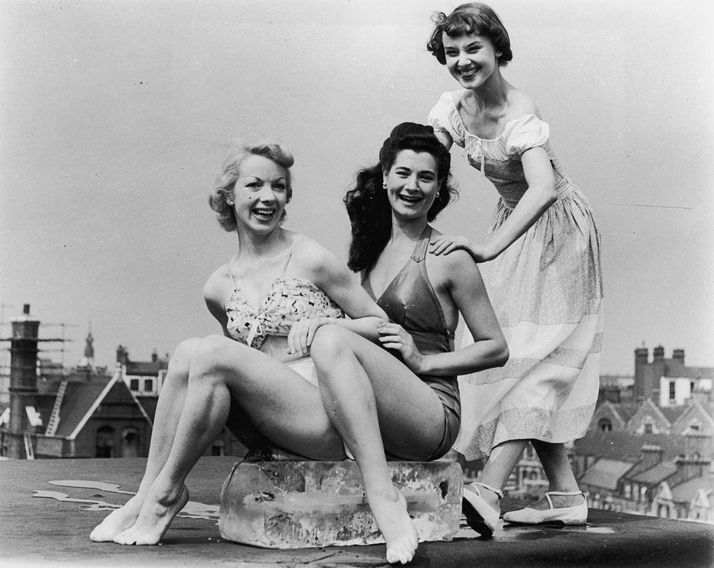 #30 Audrey Hepburn with the cast of ‘Sauce Tartare’ at the Cambridge Theatre.