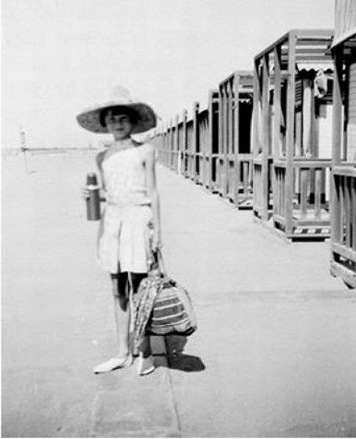 #5 Audrey at the beach in 1937, 8 years old, before the war.