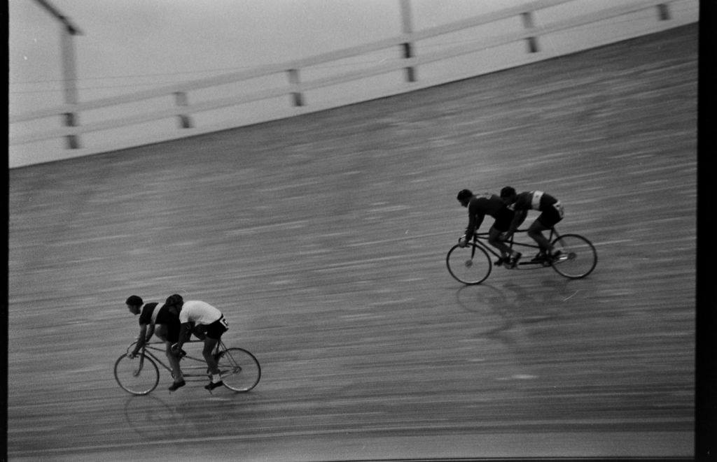 #42 Group of people participating in cycling during the British Empire and Commonwealth Games, Vancouver, British Columbia, 1954.