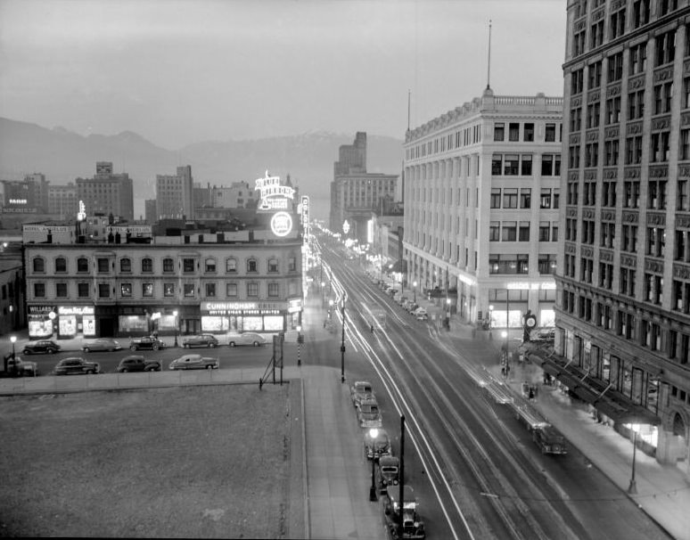 #33 Granville Street from Georgia looking north, Vancouver, 1950