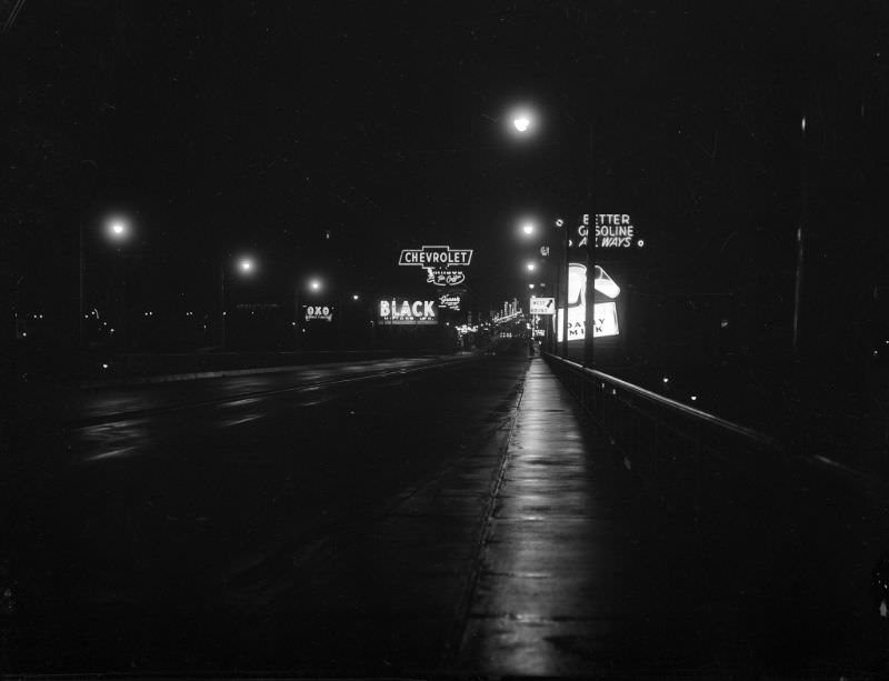 #52 View of north end of Granville Bridge looking north Vancouver, 1956