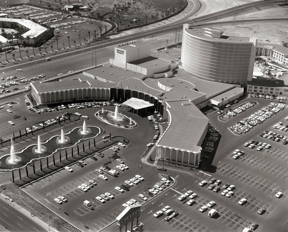 #7 Aerial view of caesar’s palace, Las Vegas, 1967