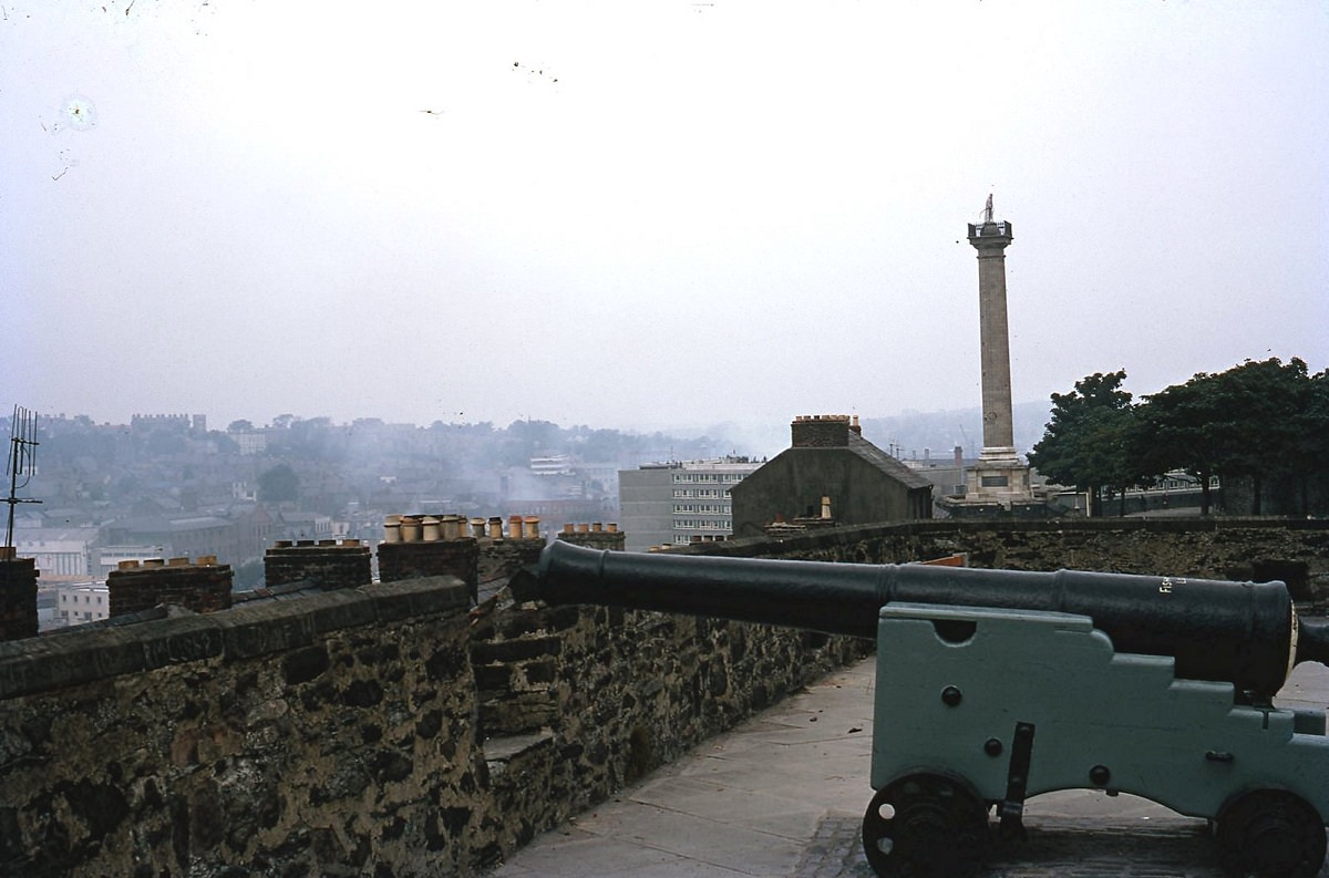 #14 Monument to the Rev. George Walker, standing above Derry, destroyed by bomb blast August 1973. Northern Ireland, 1969.