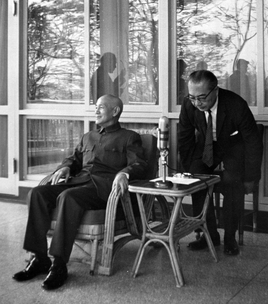 #29 Taiwan President Chiang Kai-Shek attends a press conference with Japanese media on March 4, 1964 in Kaohsiung, Taiwan.