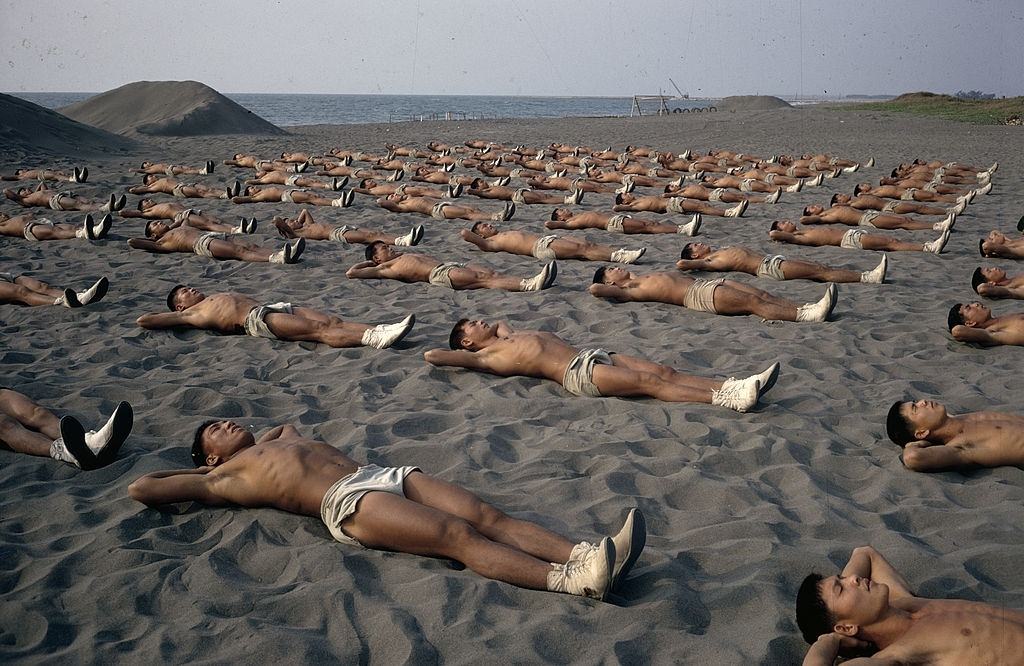 #2 First morning exercise for soldiers from the base of Kaohsiung, Taiwan, 1969.