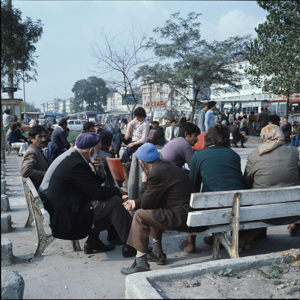 #3 Men sitting in park, Istanbul 1976