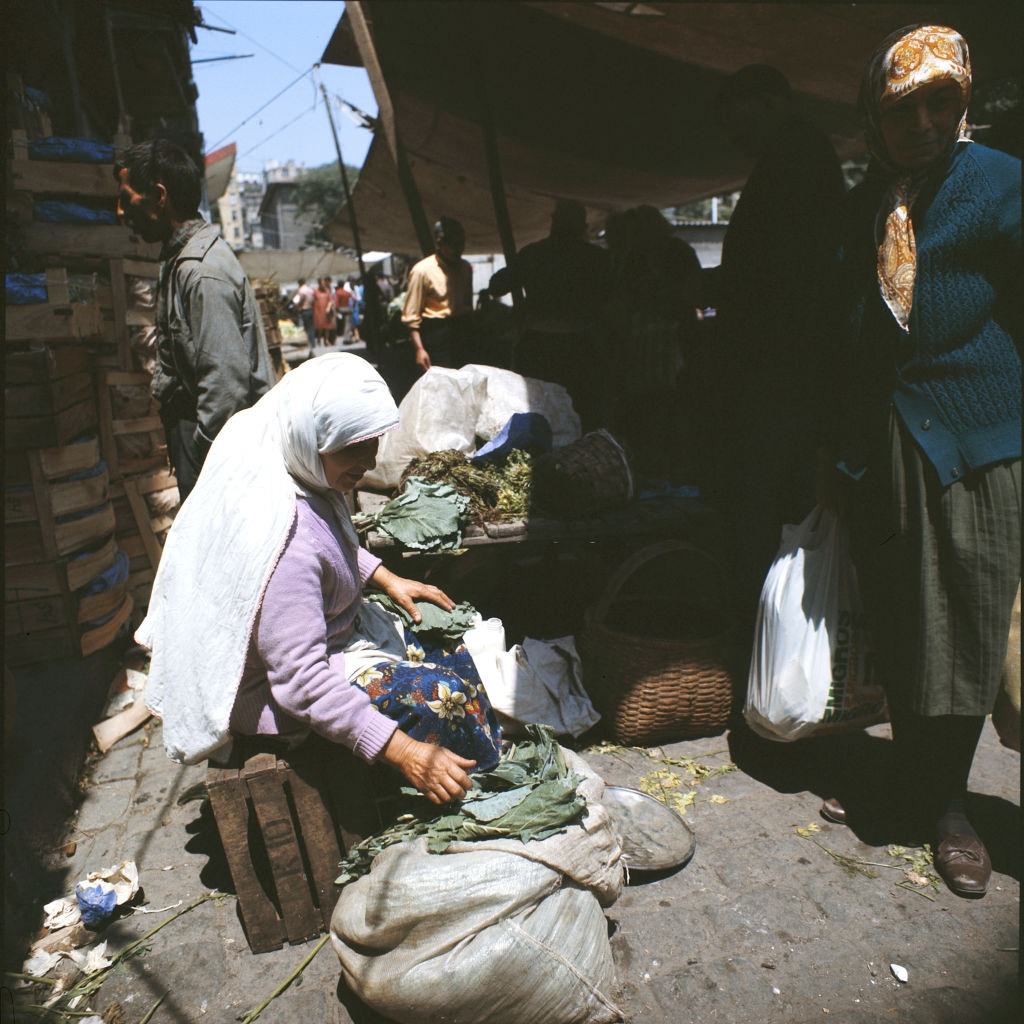 #24 Vegetable market in Istanbul in 1976.
