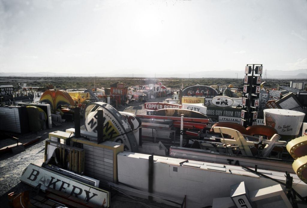 #5 Neon sign graveyard in Las Vegas, 1977.