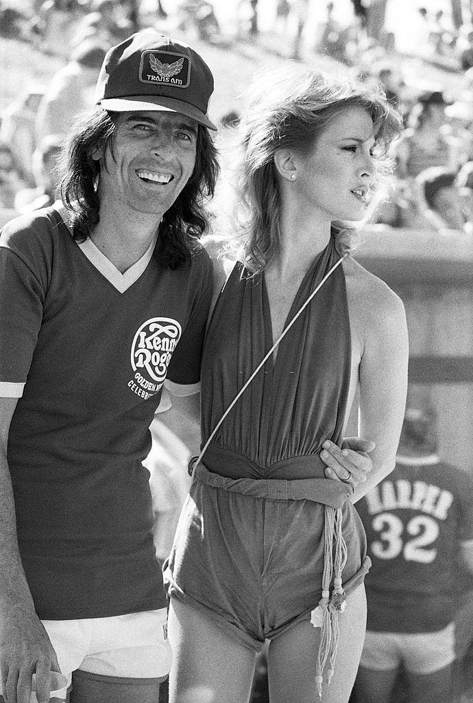 #51 Alice Cooper with his wife Sheryl Goddard at the Kenny Rogers Golden Nugget celebrity softball game in Las Vegas, 1977.