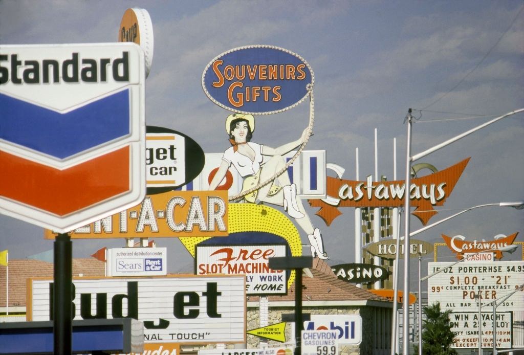#26 A view of the Castaways Hotel Las Vegas Strip, 1975.