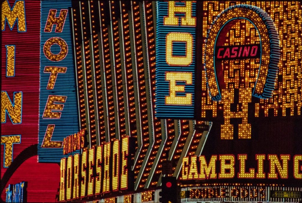 #43 View of neon signs along Fremont Street, Las Vegas, Nevada, 1979.