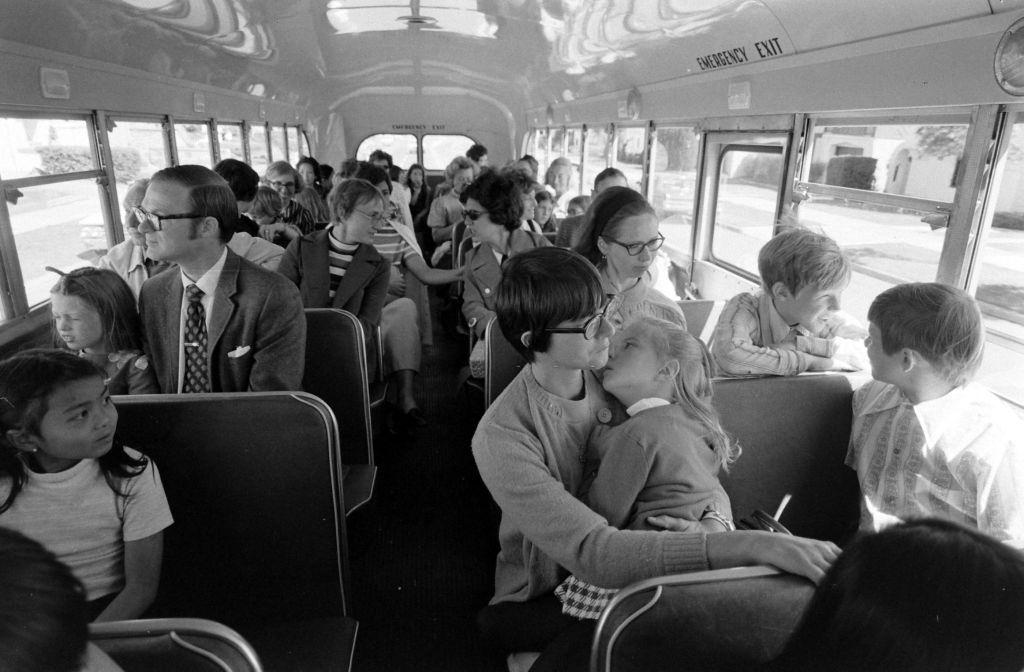 #40 Le Conte Elementary School students, riding a bus in San Francisco, California, 1972