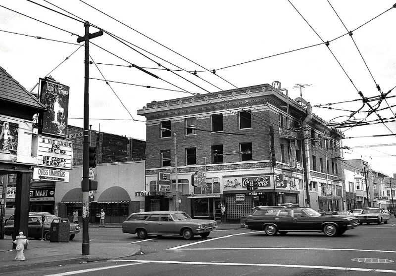 #54 Intersection of Mission and 18th Street, Mission district, San Francisco, 1979