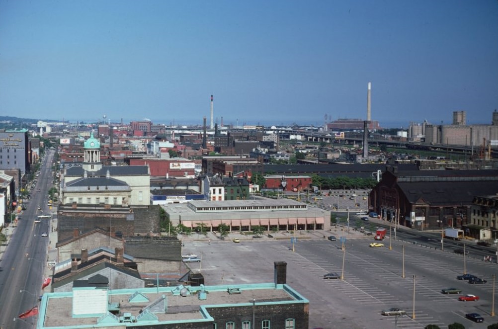 #26 St. Lawrence Market, as seen from the King Edward Hotel, July 1974