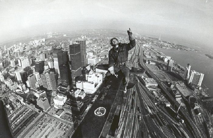 #63 The CN Tower under construction.