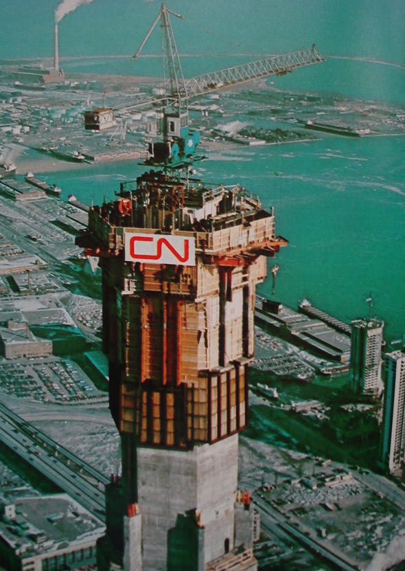#70 Here it comes! The CN Tower at the beginning of construction.