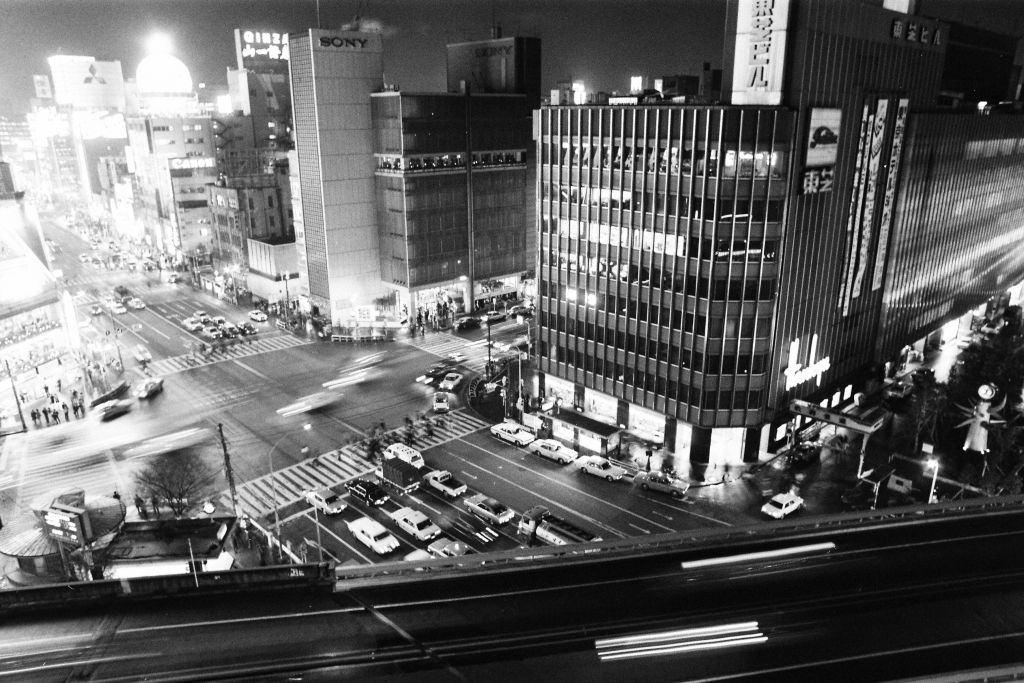 #26 Buildings turn off lights as the oil crisis on November 6, 1973 in Tokyo, Japan.