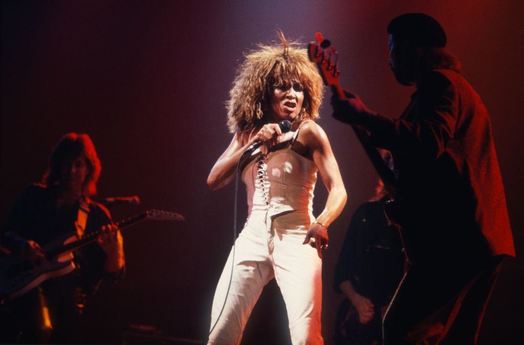 #38 Tina Turner performing in a concert in Brussels, Belgium, April 1985.