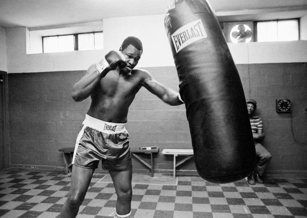 #39 American Heavyweight Boxer Larry Holmes during a training session in Las Vegas, circa 1980