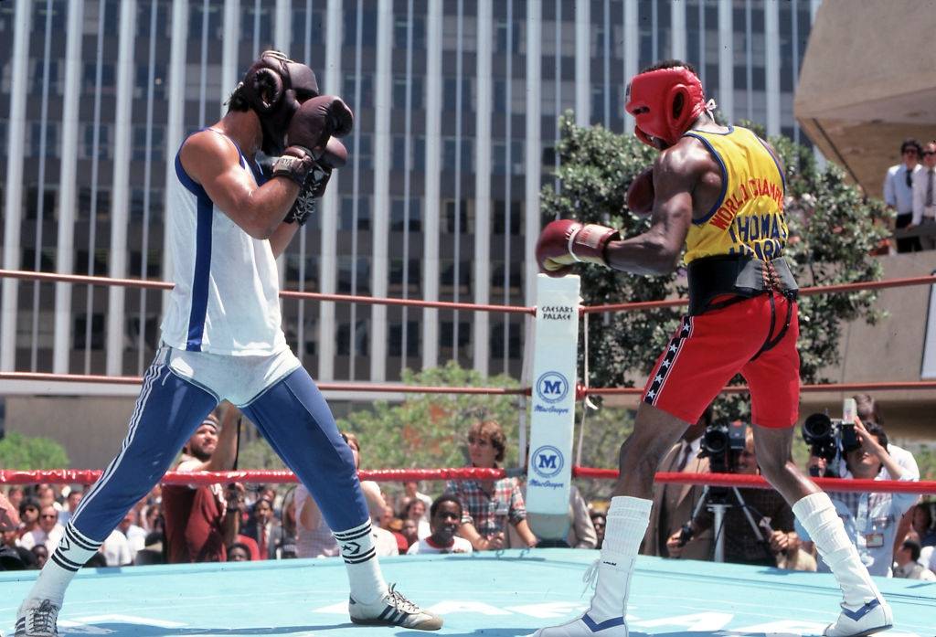 #20 Thomas Hearns sparing, Las Vegas, 1981.