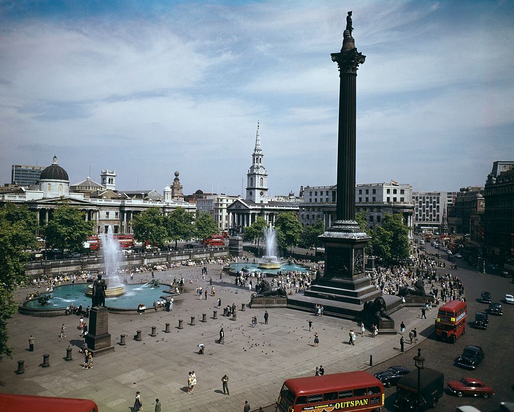 #4 View of Trafalgar Square in London, 1962.