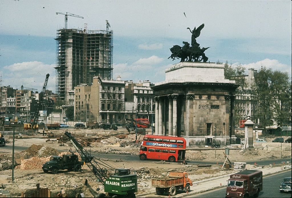 #6 A view of Hyde Park Corner whilst the area was undergoing redevelopment, 1962.